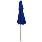 ZNTS Double Decker Parasol with Wooden Pole Blue 270 cm 313767
