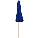 ZNTS Double Decker Parasol with Wooden Pole Blue 270 cm 313767