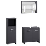 ZNTS 3 Piece Bathroom Furniture Set Grey Engineered Wood 3056909