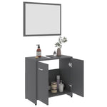 ZNTS 3 Piece Bathroom Furniture Set Grey Engineered Wood 3056909