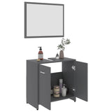 ZNTS 3 Piece Bathroom Furniture Set Grey Engineered Wood 3056909