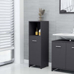 ZNTS 3 Piece Bathroom Furniture Set Grey Engineered Wood 3056909