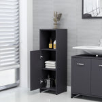 ZNTS 3 Piece Bathroom Furniture Set Grey Engineered Wood 3056909