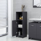 ZNTS 3 Piece Bathroom Furniture Set Grey Engineered Wood 3056909