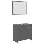 ZNTS 3 Piece Bathroom Furniture Set Grey Engineered Wood 3056909
