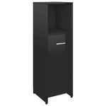 ZNTS 3 Piece Bathroom Furniture Set High Gloss Black Engineered Wood 3056914