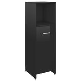 ZNTS 3 Piece Bathroom Furniture Set High Gloss Black Engineered Wood 3056914