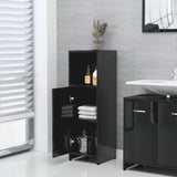 ZNTS 3 Piece Bathroom Furniture Set High Gloss Black Engineered Wood 3056914