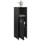 ZNTS 3 Piece Bathroom Furniture Set High Gloss Black Engineered Wood 3056914