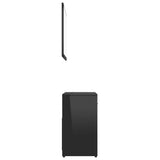 ZNTS 3 Piece Bathroom Furniture Set High Gloss Black Engineered Wood 3056914