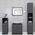 ZNTS 3 Piece Bathroom Furniture Set Grey Engineered Wood 3056918