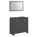 ZNTS 3 Piece Bathroom Furniture Set Grey Engineered Wood 3056918