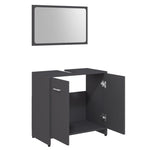 ZNTS 3 Piece Bathroom Furniture Set Grey Engineered Wood 3056918