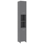 ZNTS 3 Piece Bathroom Furniture Set Grey Engineered Wood 3056918