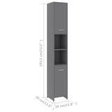 ZNTS 3 Piece Bathroom Furniture Set Grey Engineered Wood 3056918