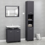 ZNTS 3 Piece Bathroom Furniture Set Grey Engineered Wood 3056918