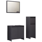 ZNTS 3 Piece Bathroom Furniture Set Grey Engineered Wood 3056927