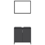 ZNTS 3 Piece Bathroom Furniture Set Grey Engineered Wood 3056927