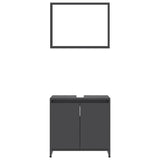 ZNTS 3 Piece Bathroom Furniture Set Grey Engineered Wood 3056927