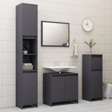 ZNTS 3 Piece Bathroom Furniture Set Grey Engineered Wood 3056927