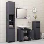 ZNTS 3 Piece Bathroom Furniture Set Grey Engineered Wood 3056927