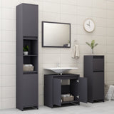 ZNTS 3 Piece Bathroom Furniture Set Grey Engineered Wood 3056927