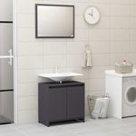 ZNTS 3 Piece Bathroom Furniture Set Grey Engineered Wood 3056927