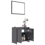 ZNTS 3 Piece Bathroom Furniture Set Grey Engineered Wood 3056927