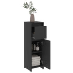 ZNTS 3 Piece Bathroom Furniture Set Grey Engineered Wood 3056927
