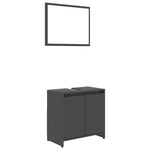 ZNTS 3 Piece Bathroom Furniture Set Grey Engineered Wood 3056927