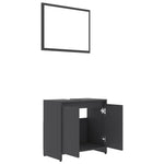 ZNTS 3 Piece Bathroom Furniture Set Grey Engineered Wood 3056927