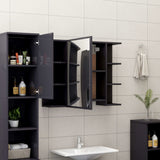 ZNTS 3 Piece Bathroom Furniture Set High Gloss Grey Engineered Wood 3056951