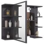 ZNTS 3 Piece Bathroom Furniture Set High Gloss Grey Engineered Wood 3056951