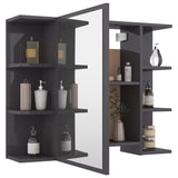 ZNTS 3 Piece Bathroom Furniture Set High Gloss Grey Engineered Wood 3056951