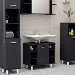 ZNTS 3 Piece Bathroom Furniture Set High Gloss Grey Engineered Wood 3056951