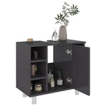 ZNTS 3 Piece Bathroom Furniture Set High Gloss Grey Engineered Wood 3056951