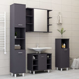 ZNTS 3 Piece Bathroom Furniture Set Grey Engineered Wood 3056954