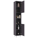 ZNTS 3 Piece Bathroom Furniture Set Grey Engineered Wood 3056954