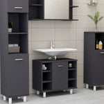 ZNTS 3 Piece Bathroom Furniture Set Grey Engineered Wood 3056954
