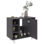 ZNTS 3 Piece Bathroom Furniture Set Grey Engineered Wood 3056954