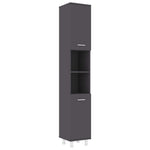 ZNTS 3 Piece Bathroom Furniture Set Grey Engineered Wood 3056954