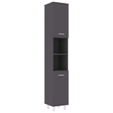 ZNTS 3 Piece Bathroom Furniture Set Grey Engineered Wood 3056954