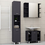 ZNTS 3 Piece Bathroom Furniture Set Grey Engineered Wood 3056954