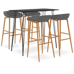 ZNTS 5 Piece Bar Set Black and Grey 3057386
