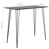 ZNTS 5 Piece Bar Set Black and Grey 3057386