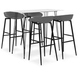 ZNTS 5 Piece Bar Set White and Grey 3057411