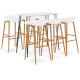 ZNTS 7 Piece Bar Set White 3057427