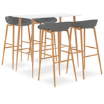 ZNTS 5 Piece Bar Set White and Grey 3057442