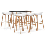 ZNTS 7 Piece Bar Set Black and White 3057483