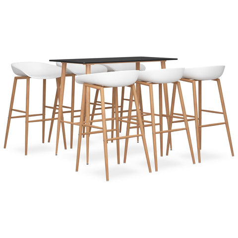 ZNTS 7 Piece Bar Set Black and White 3057483